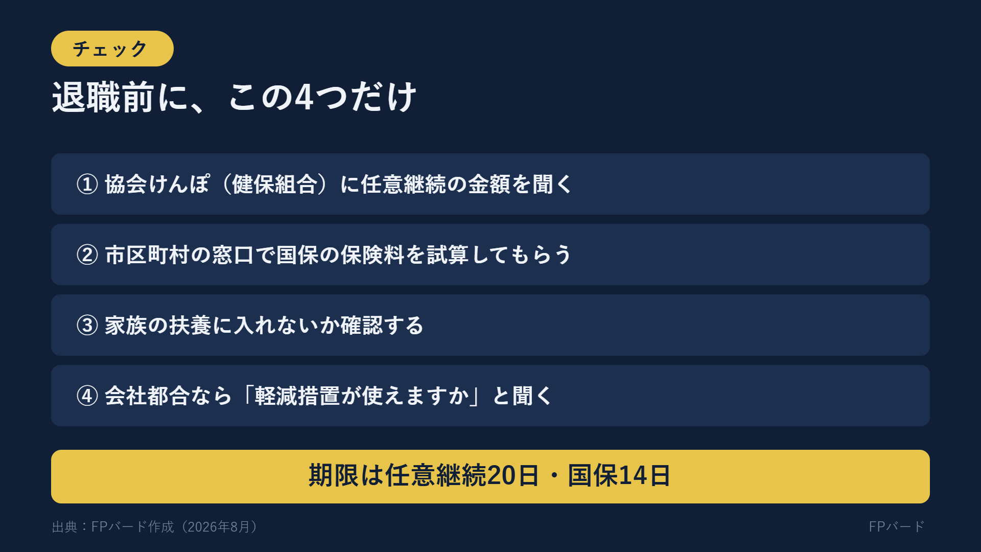 退職前にやることのチェックリスト4項目